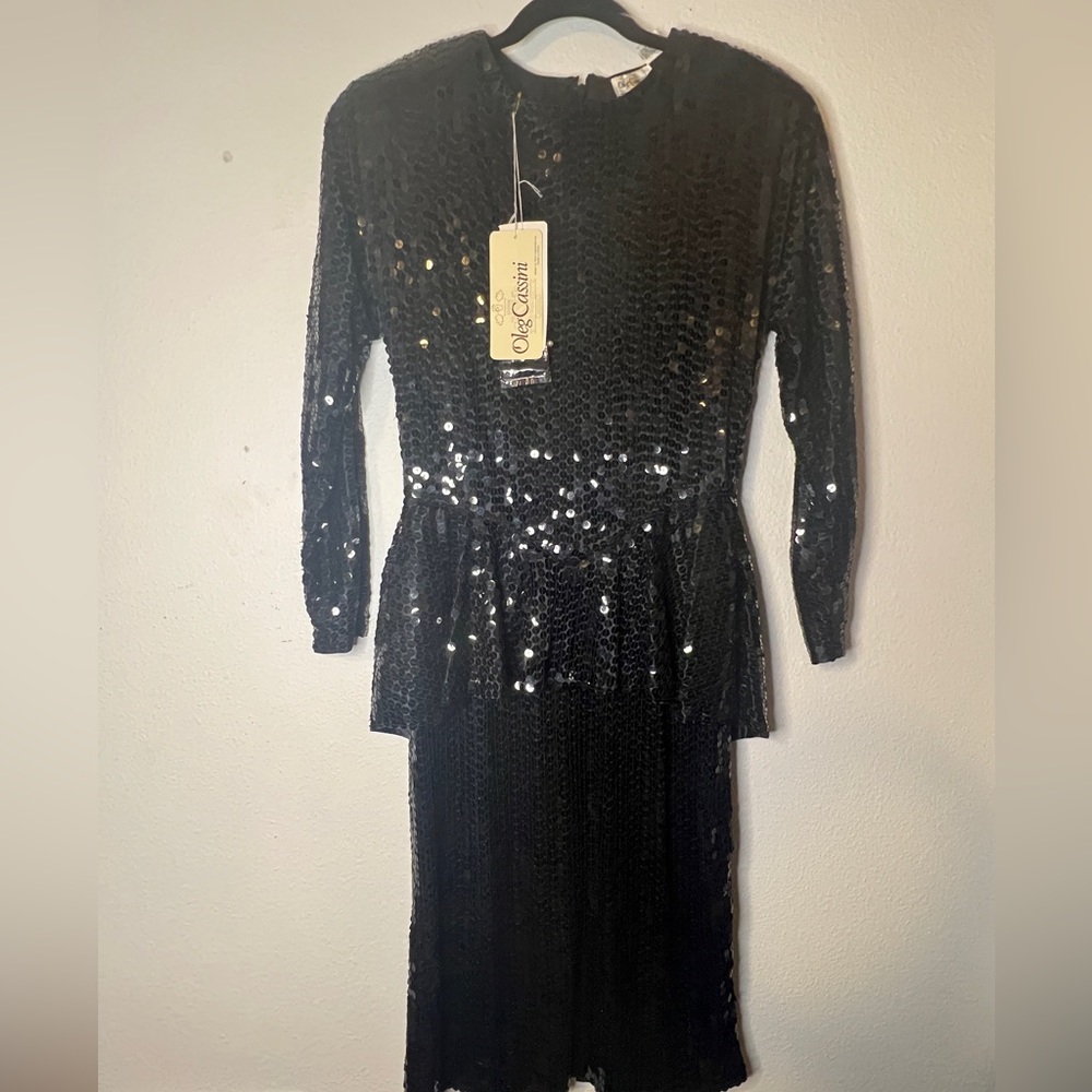 1980’s Black sequin dress